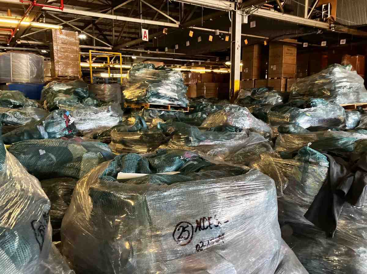 bales of pre owned used clothing 